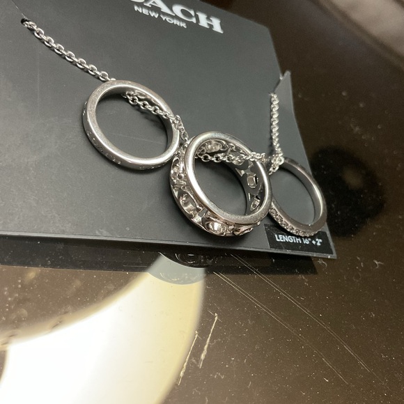 Authentic Coach New Silver Signature Metal Logo and Eternity Pave Pendant - Picture 5 of 6
